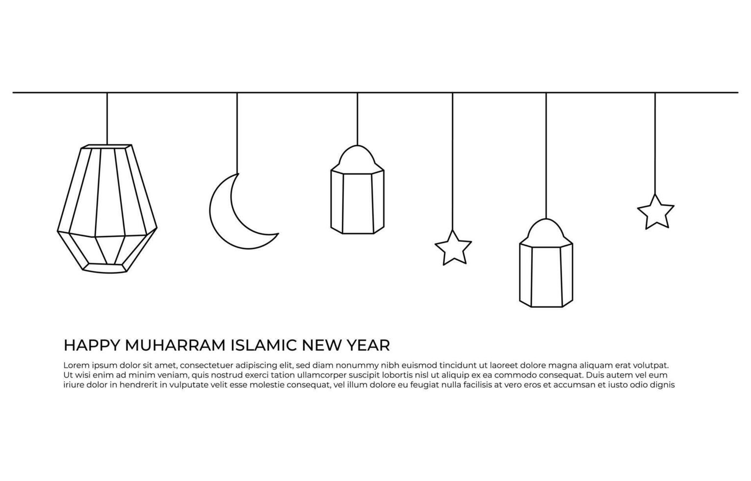 Islamic new year Muharram concept vector