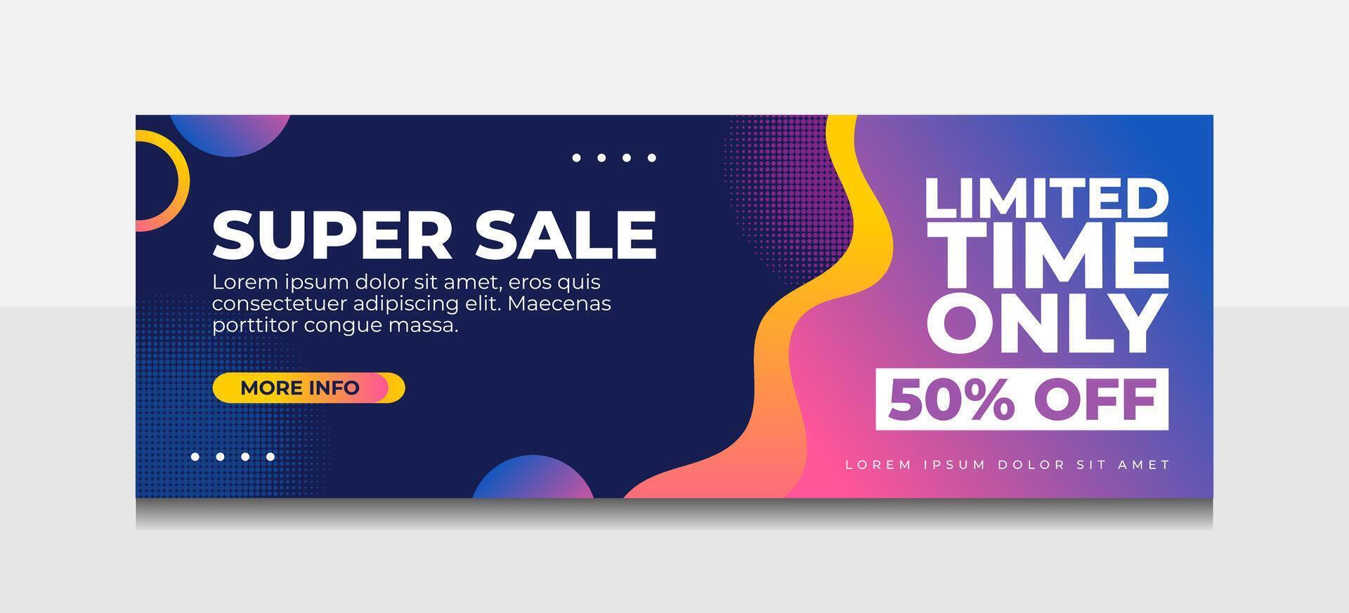 Gradient sale banner template design vector