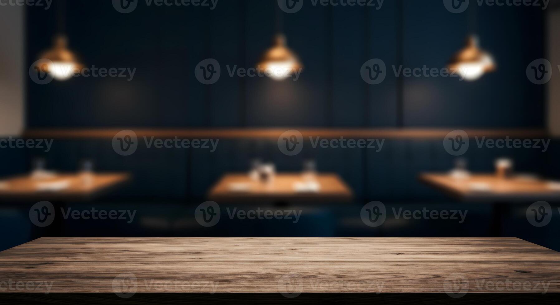 table top in a restaurant layout for product display photo