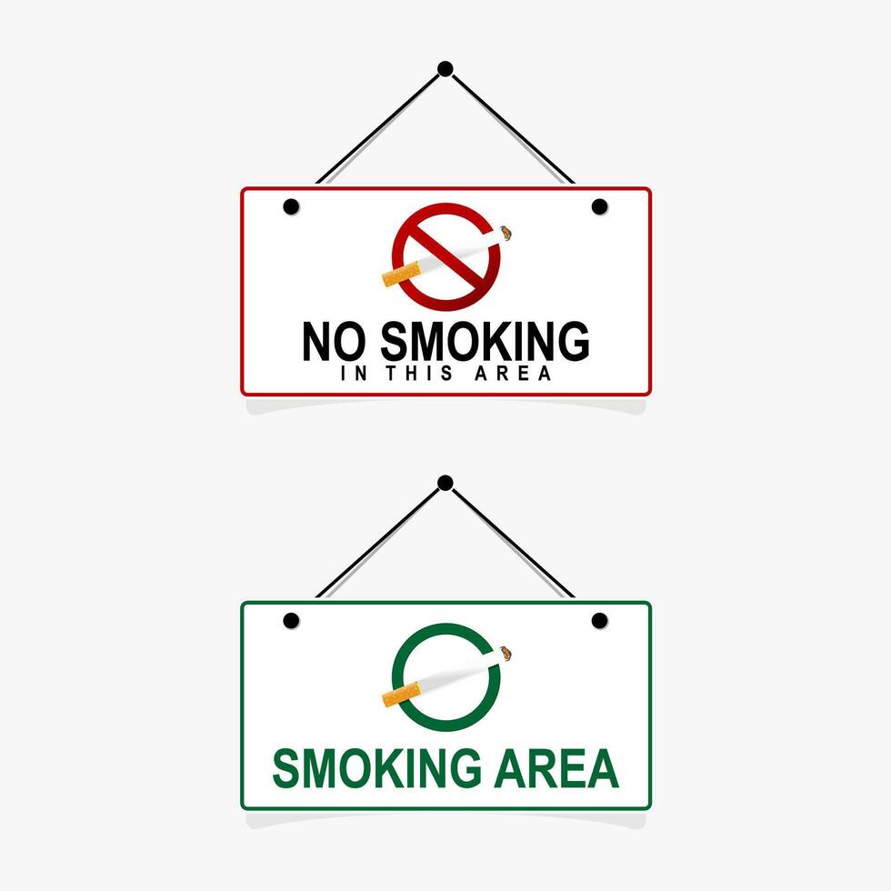 No smoking and Smoking area labels vector