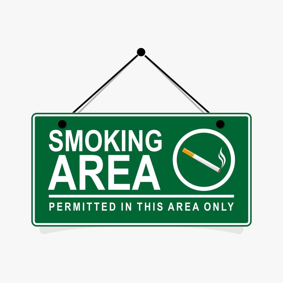 Smoking area Information sign board vector