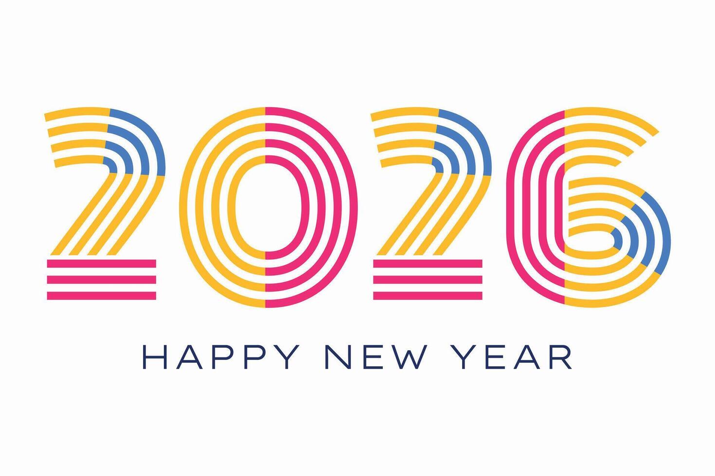 Happy New Year 2026 Design . New Year 2026 Logo Design Template. vector