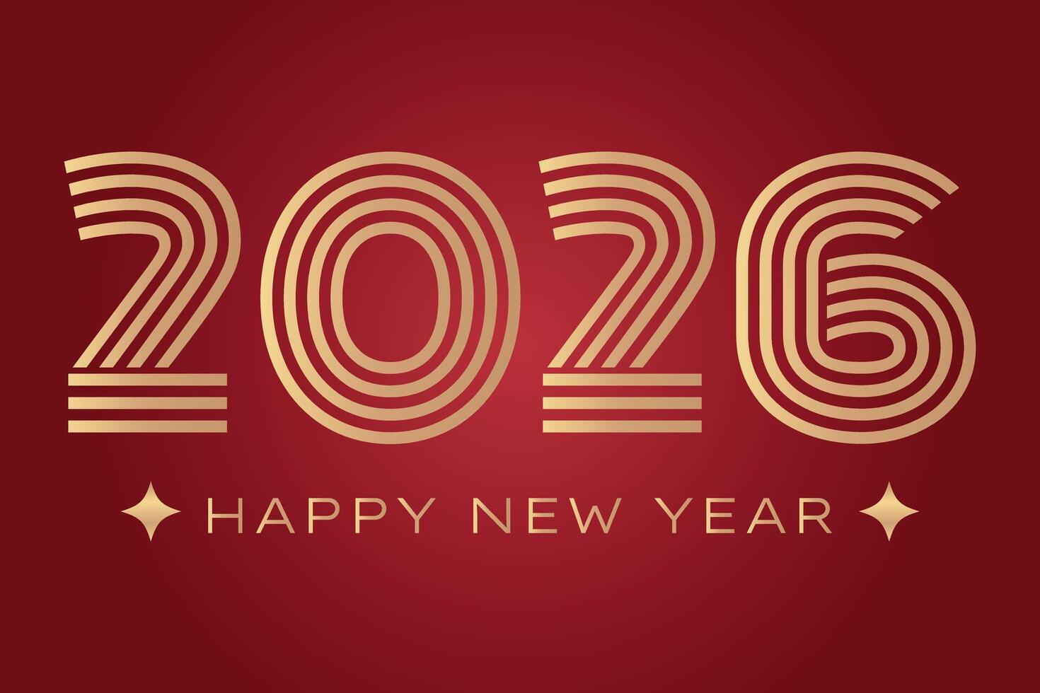 Logo 2026. Festive traditional New Year design. vector