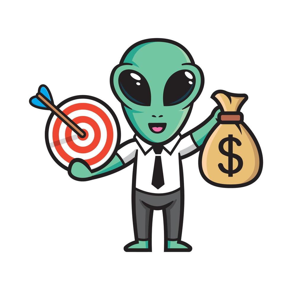 Cute alien mascot character vector