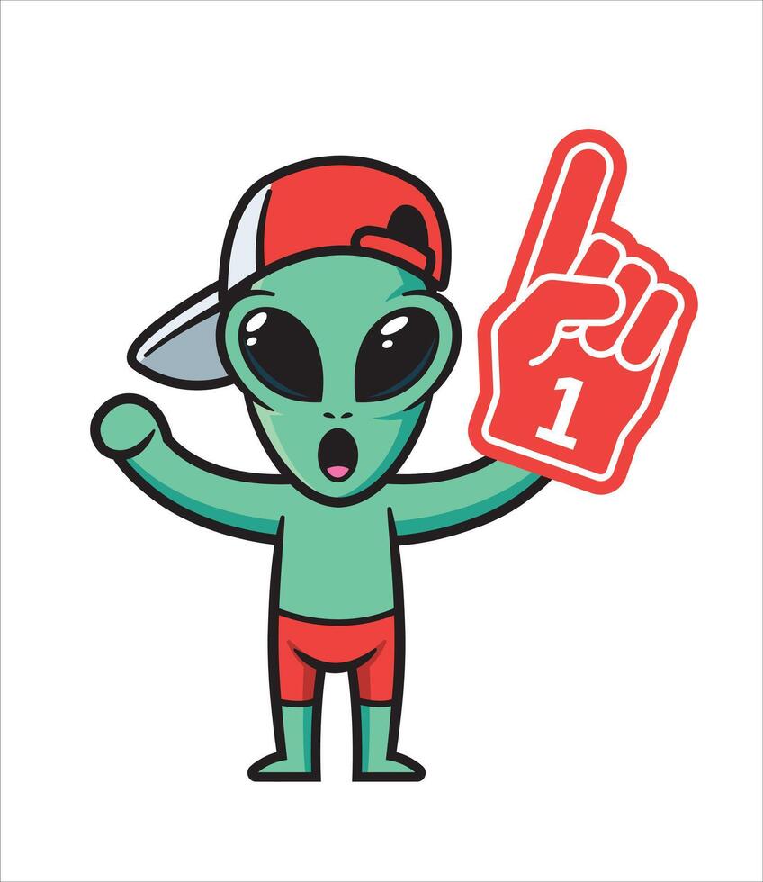 Alien mascot character number one vector