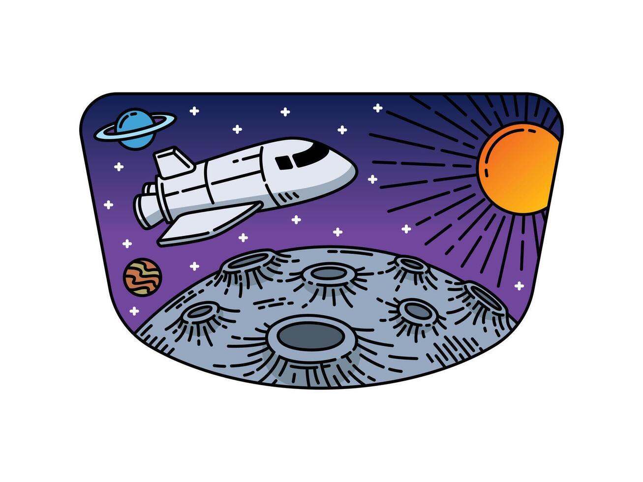 Beautiful spaceship illustration vector