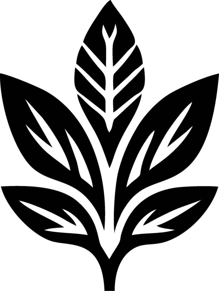 Ornate Black and White Leaf Design vector