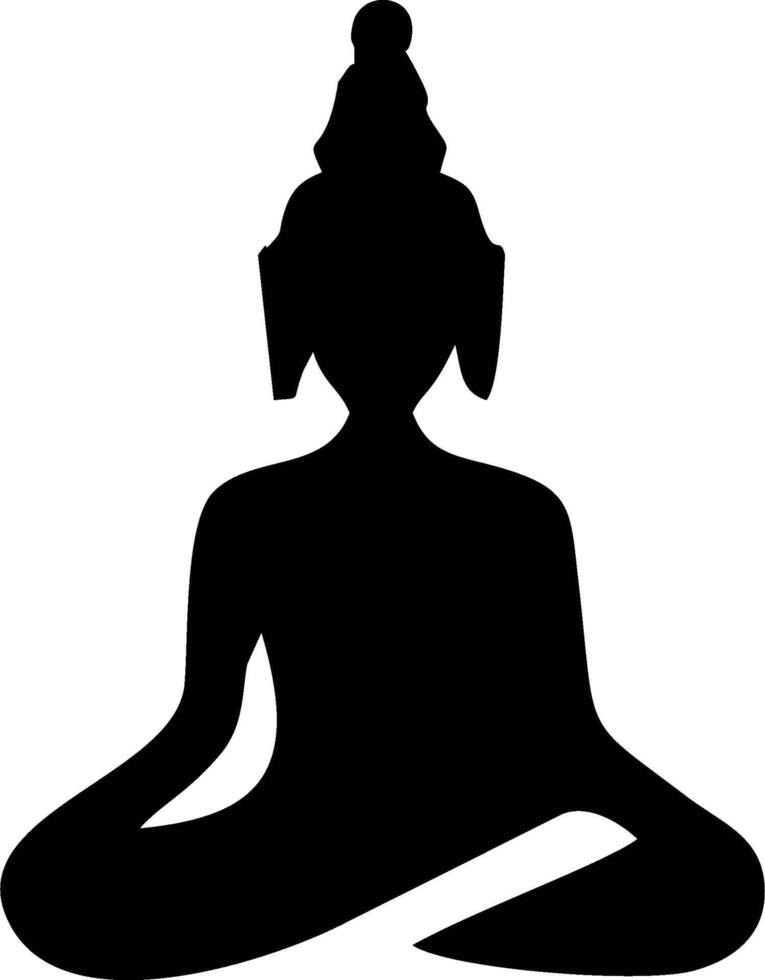 Simple Silhouette of a Buddha in a Meditative Pose vector