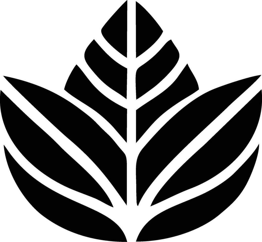Abstract Black and White Leaf Design for Logo or Icon vector