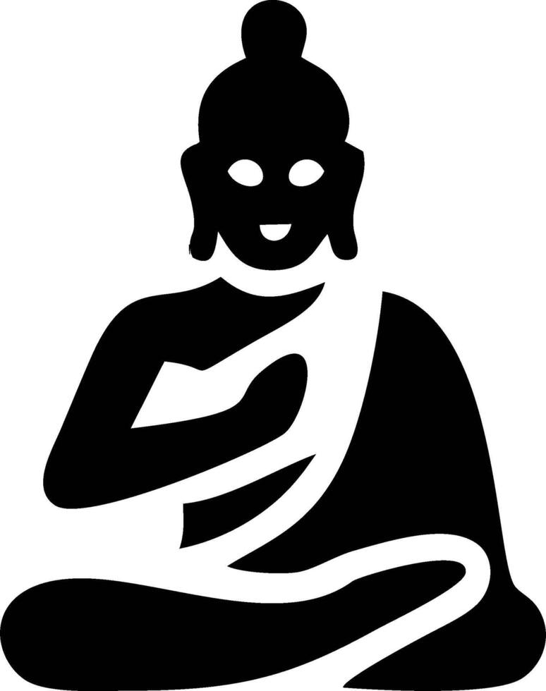 Silhouetted Buddha in a Meditative Pose vector