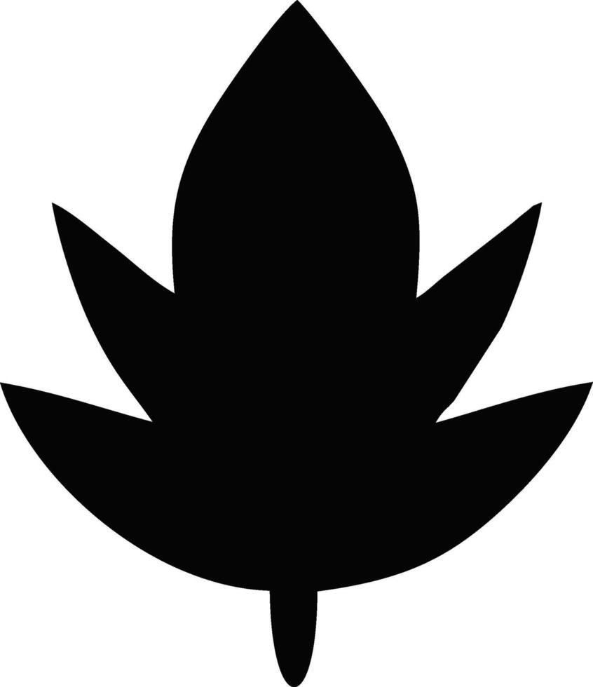 Simple Silhouette of a Leaf vector