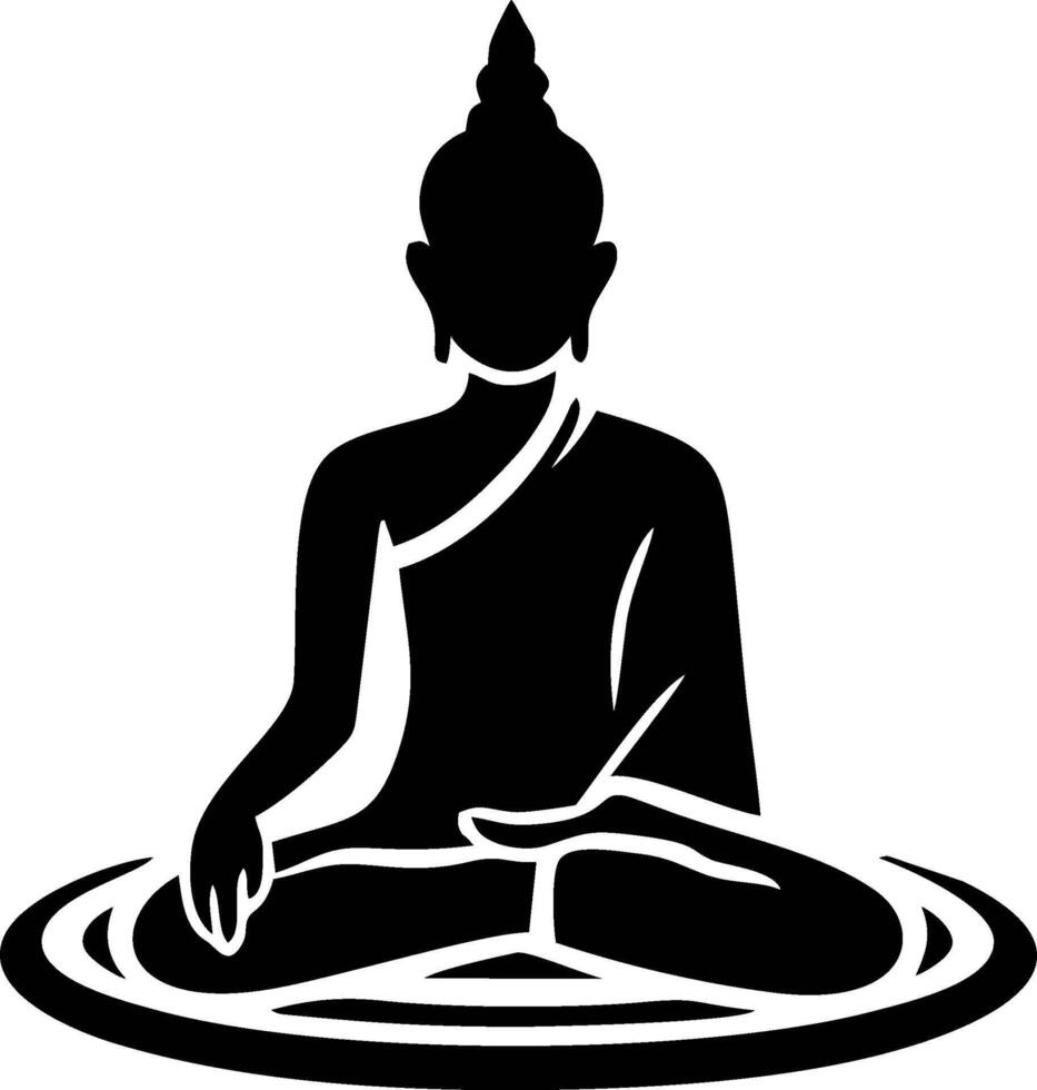 Silhouette of a Buddha in a Meditative Pose vector