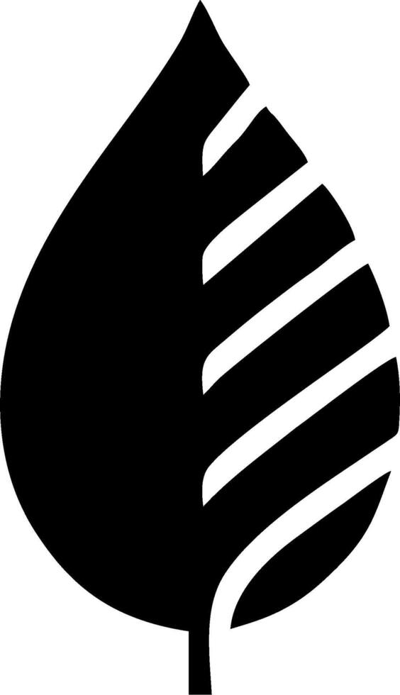 Simple Black and White Leaf Graphic vector