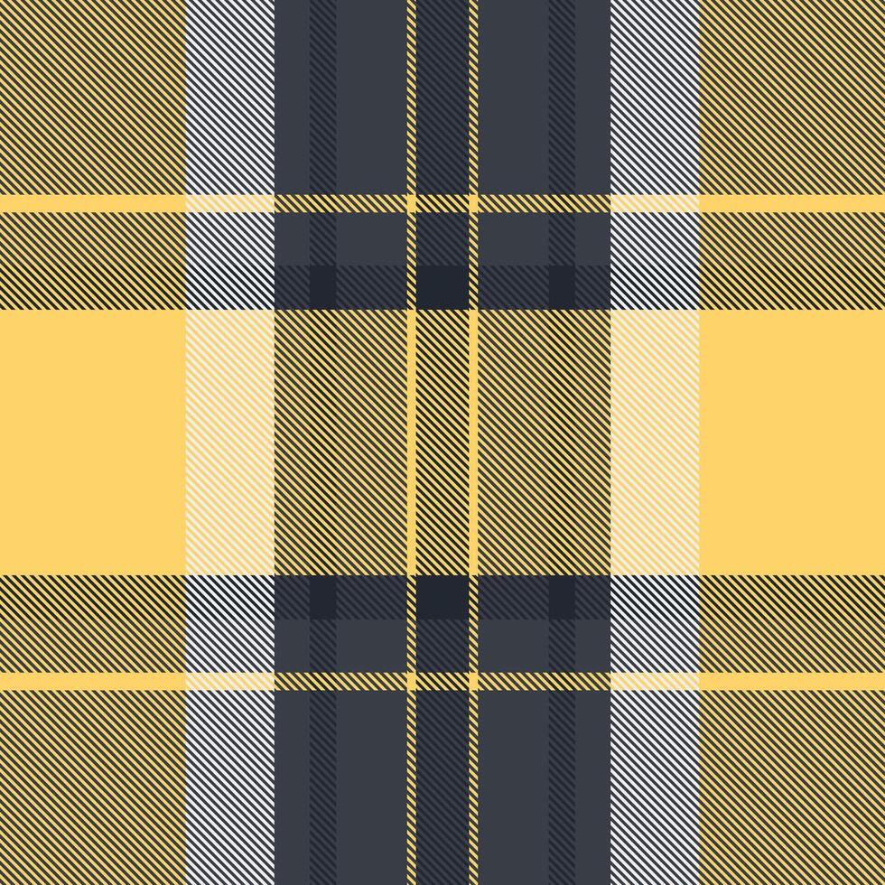 Stylish yellow and gray plaid pattern. Perfect for textile designs, apparel, or website backgrounds. A versatile, modern take on a classic pattern, conveying warmth and sophistication. vector