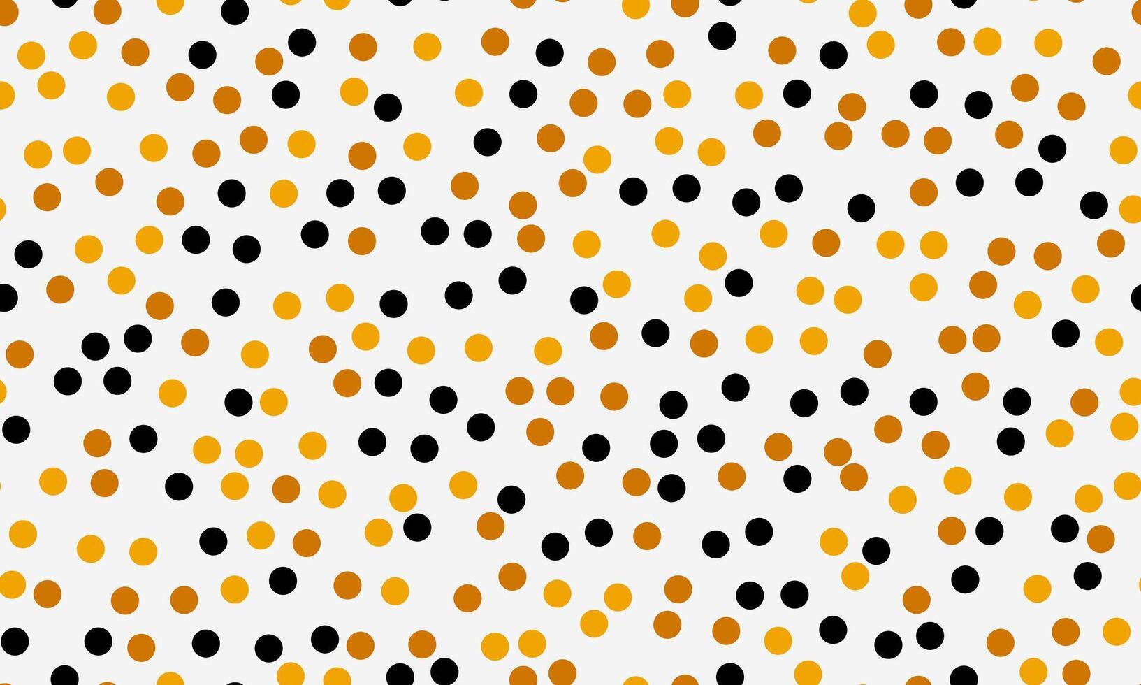 Abstract seamless pattern of scattered black and gold dots on a white background. Perfect for textile design, website backgrounds, or vibrant branding. vector