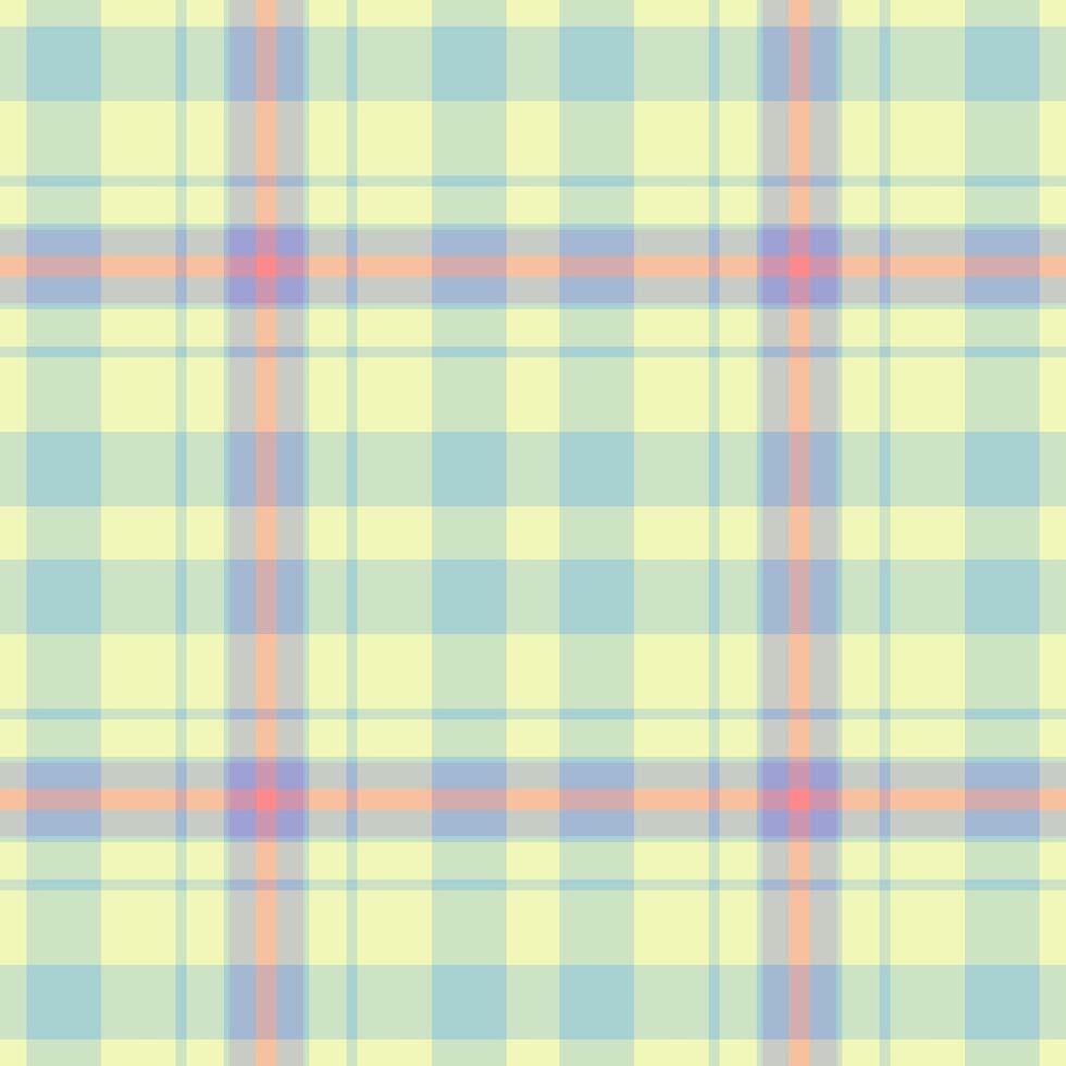 A yellow and blue plaid fabric with a pink and blue checker pattern vector