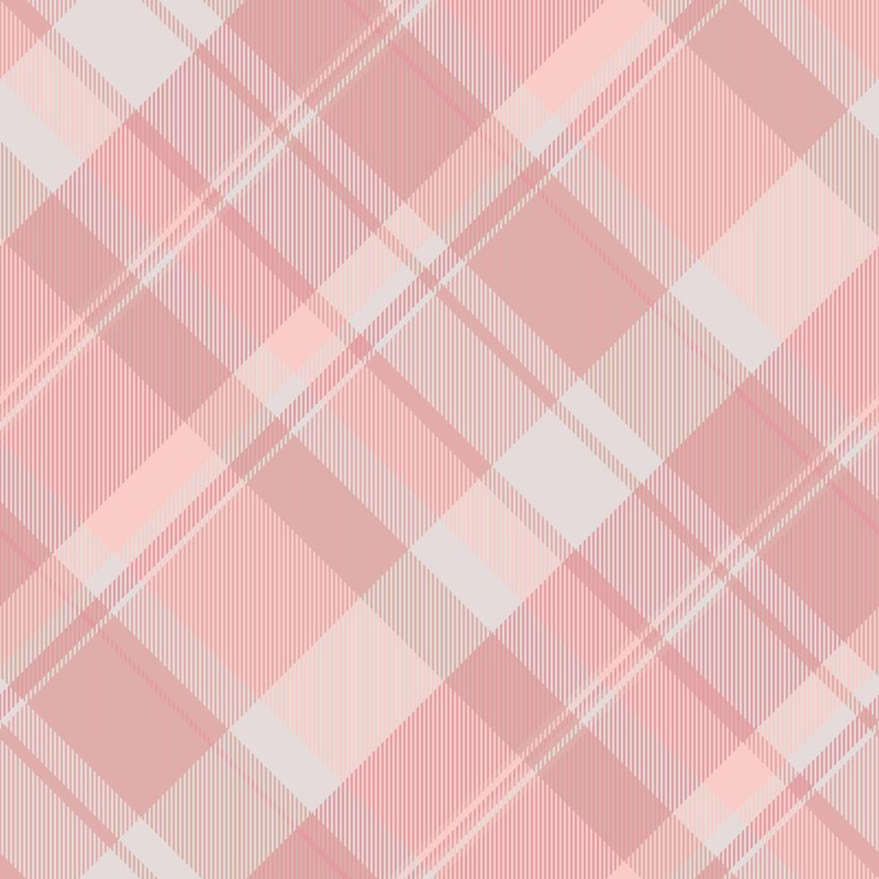A pink and white plaid fabric background vector