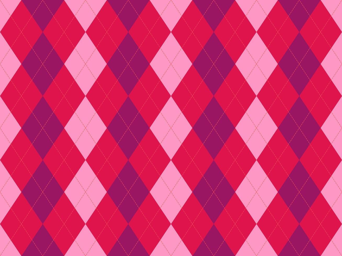Vibrant pink crimson argyle pattern. Perfect for Valentines Day, fashion, textiles, or website backgrounds. Geometric design offers a playful yet sophisticated feel. vector