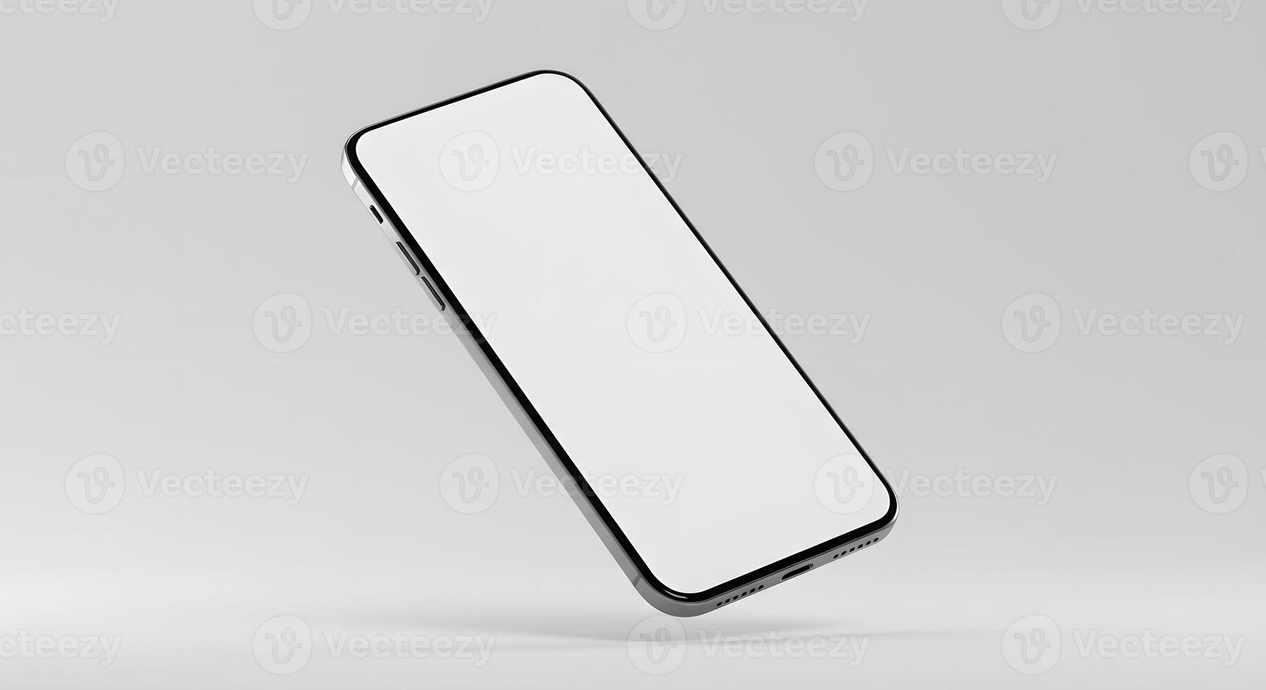 Floating Smartphone Mockup with Blank Screen. AI Generate photo