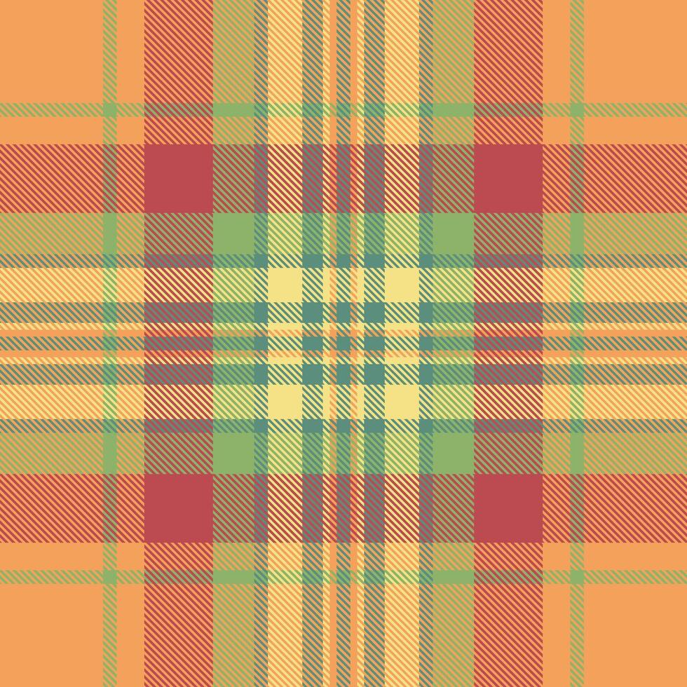 Creation fabric textile , silky texture background pattern. Collage check seamless tartan plaid in orange and red colors. vector