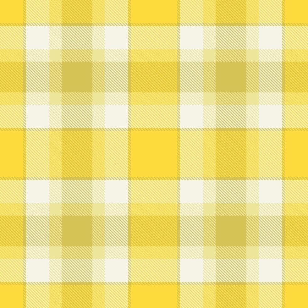 Vibrant yellow and white plaid pattern. Perfect for cheerful backgrounds, textile designs, or website themes. This cheerful, seamless texture evokes feelings of warmth and optimism. vector
