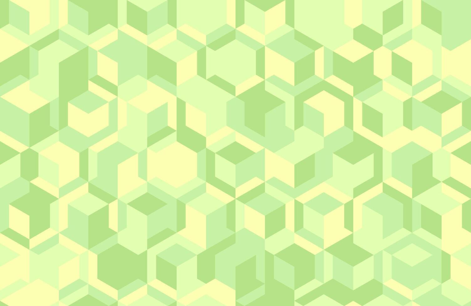 Abstract pastel green and yellow isometric cube pattern. Modern geometric design ideal for website backgrounds, presentations, or textile prints. Evokes feelings of calmness and growth. vector