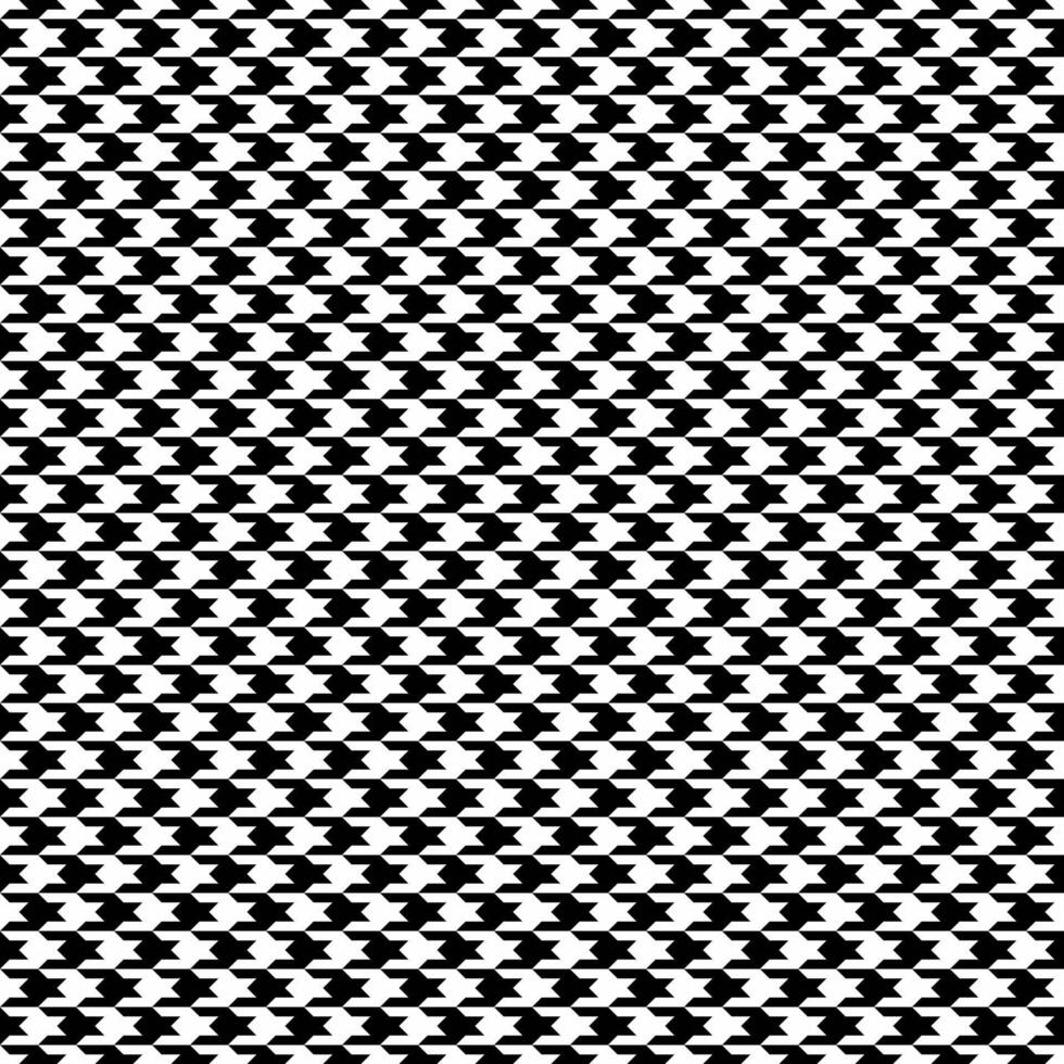 Stylish black and white houndstooth pattern. Perfect for textile design, website backgrounds, or fashion illustrations. This classic geometric texture offers a sophisticated and timeless aesthetic. vector
