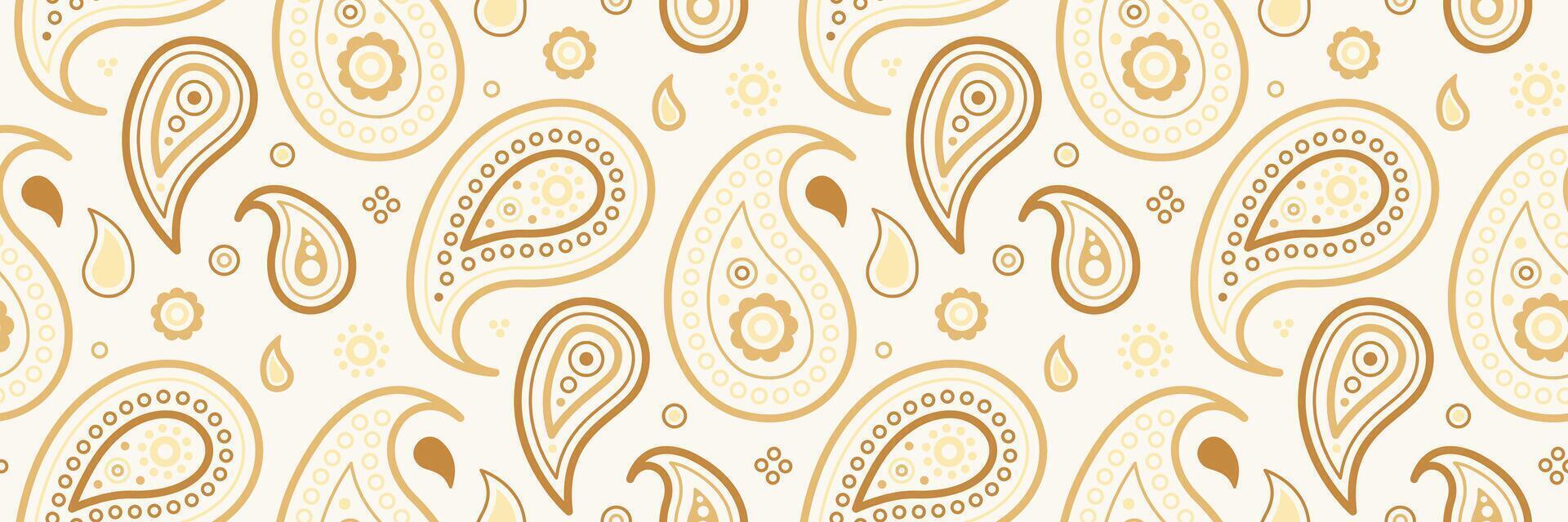 A brown and white paisley pattern vector