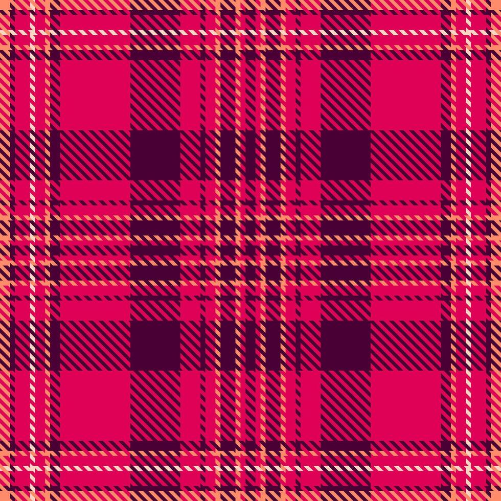 A red and pink plaid fabric background vector