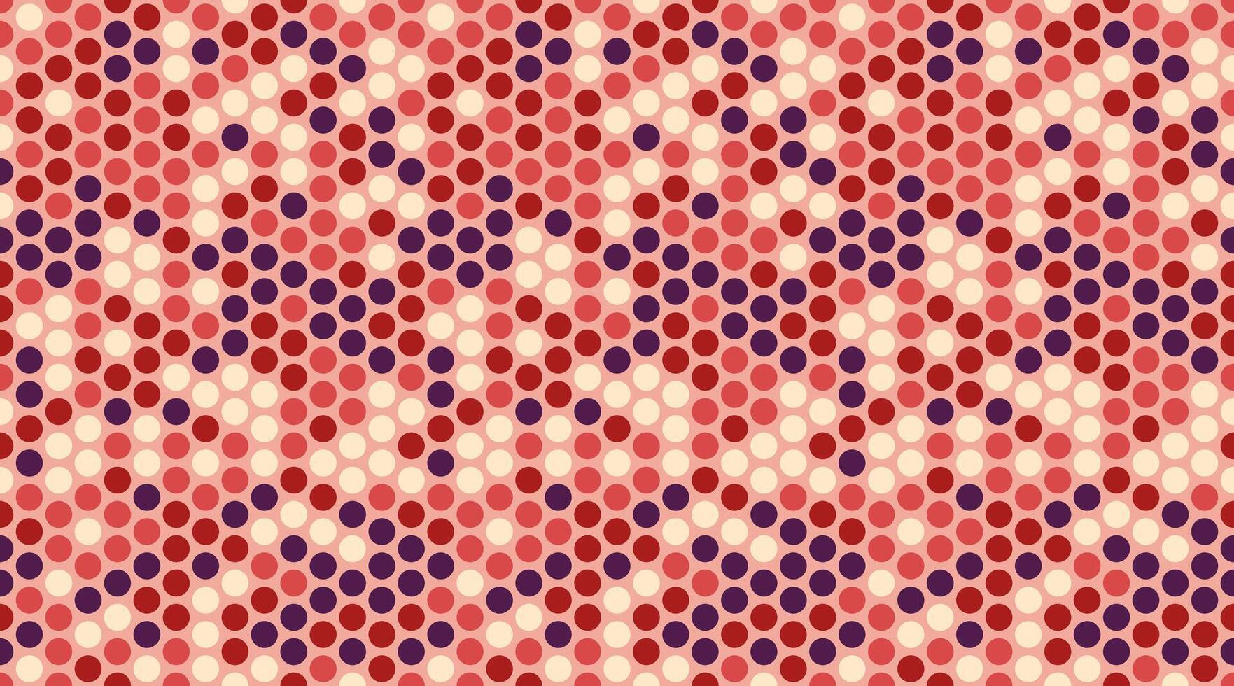 Abstract geometric pattern featuring a vibrant array of red, pink, and purple circles arranged in a dynamic diagonal plaid design. Perfect for textiles, website backgrounds, or modern branding. vector