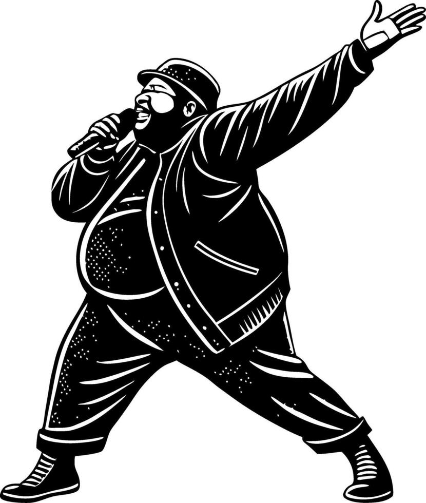 Dynamic Singing Performer Illustration for Music Events or Merchandise Design vector