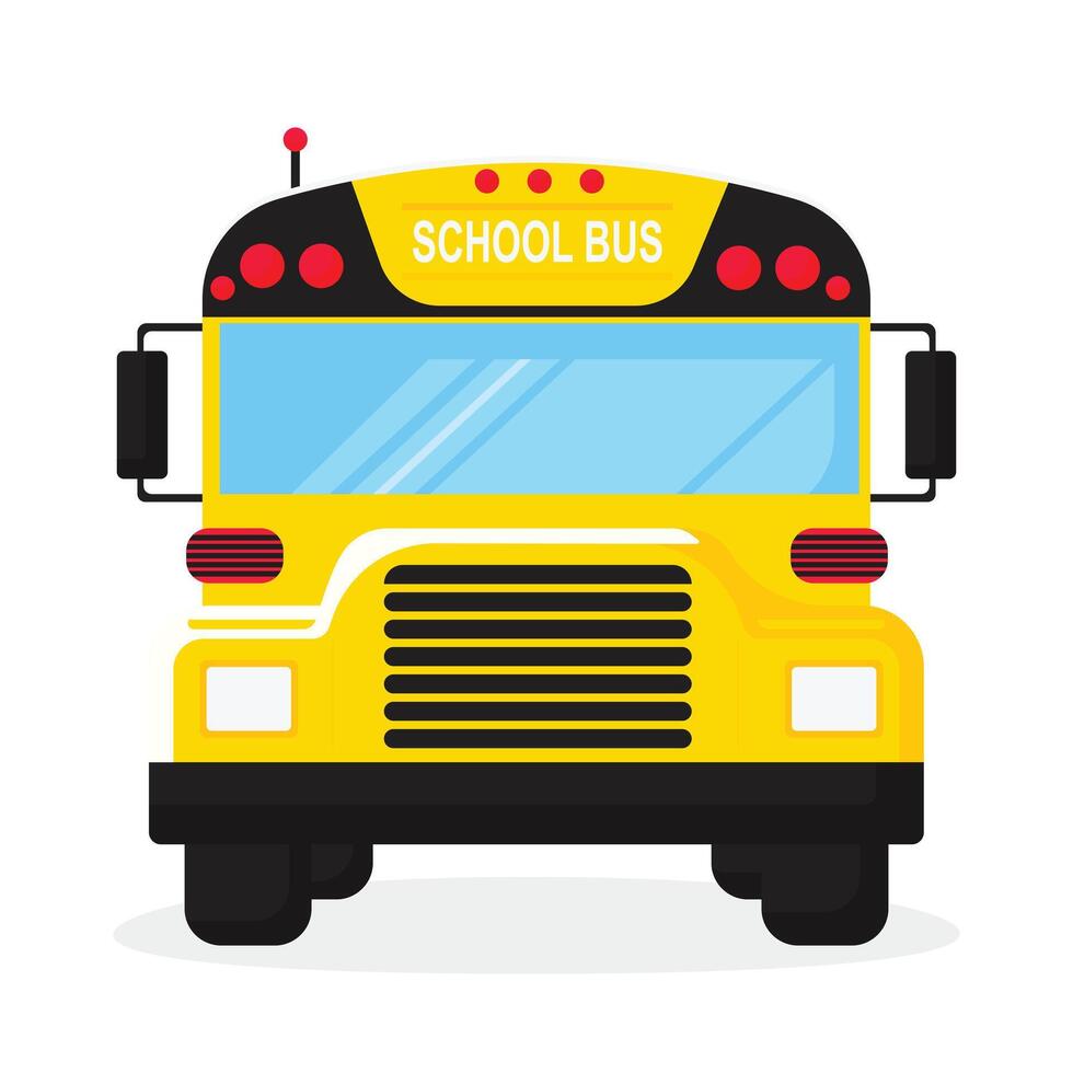 school bus flat illustration isolated on white background. vector