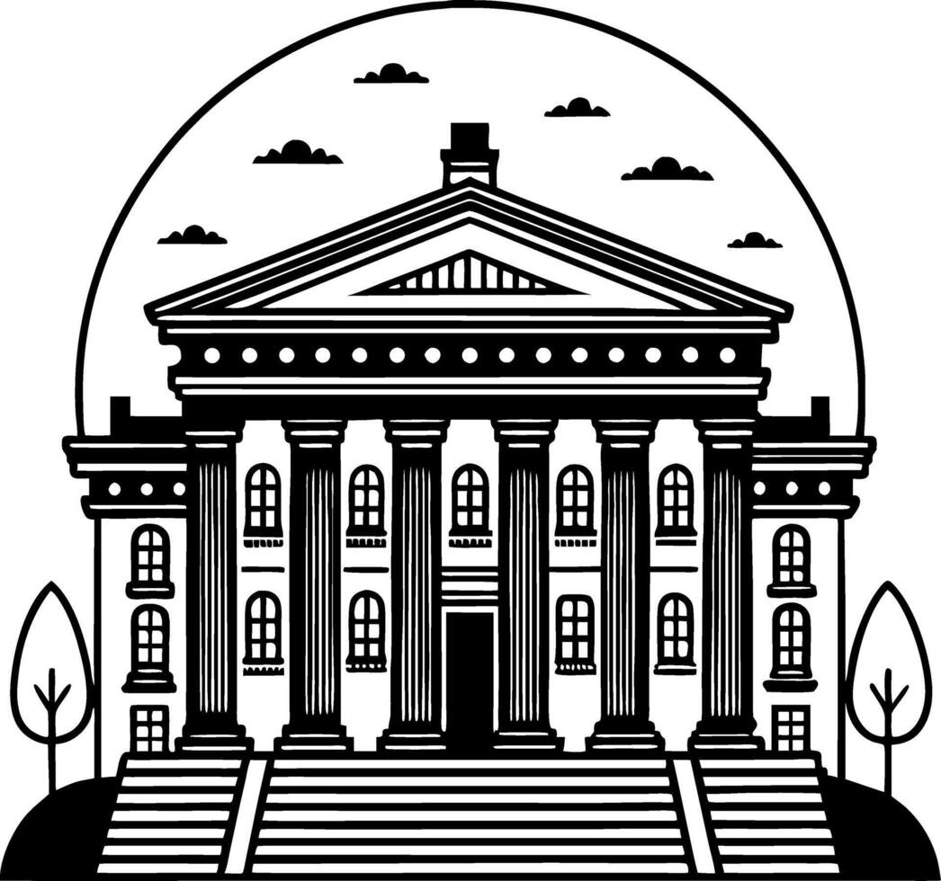 Classic Greek Style Building Illustration for Architecture Themes and Design Projects vector