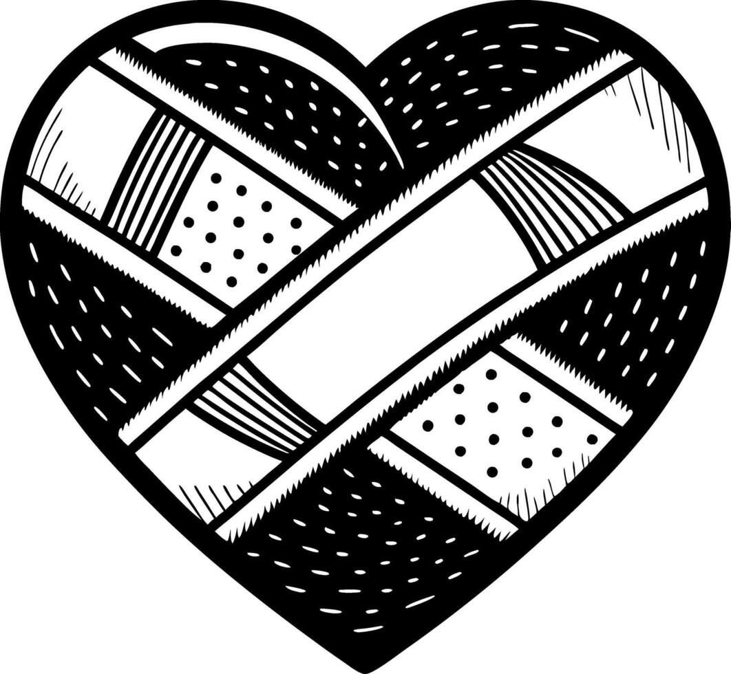 Decorative Heart Shape with Geometric Patterns for Creative Projects and Designs vector
