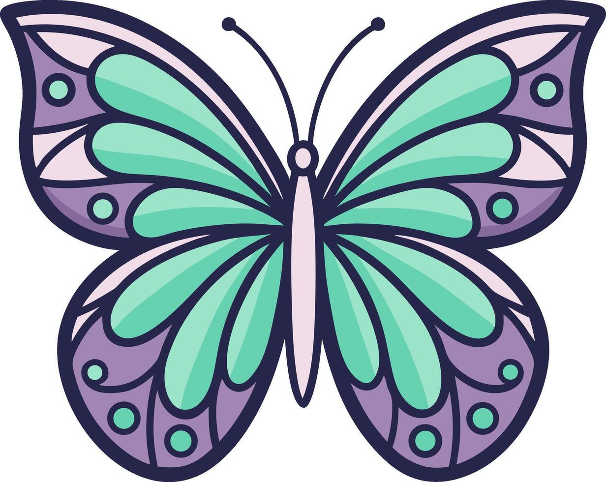 Colorful Butterfly with Intricate Patterns Perfect for Tattoo Design and Coloring Books vector