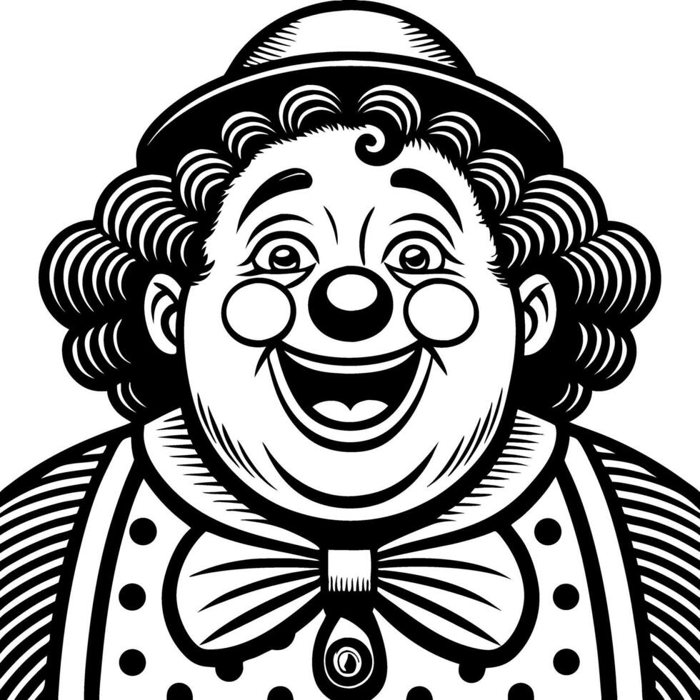 Cheerful Circus Clown Character Design with Bow Tie and Vintage Hat for Fun Illustrations vector