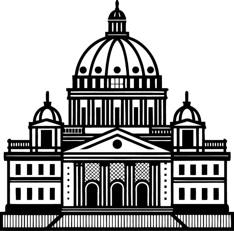 Detailed Illustration of Historic Building withic Dome Design for Art Projects vector