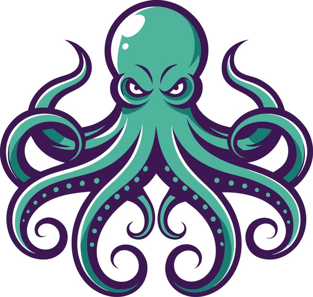 Vibrant Cartoon Octopus Design for Tattoos and Creative Projects vector