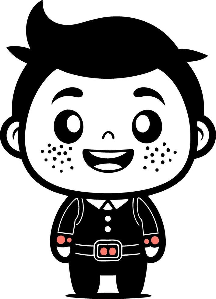 Cute Cartoon Boy Character with Freckles in Stylish Outfit for Childrens Illustrations vector