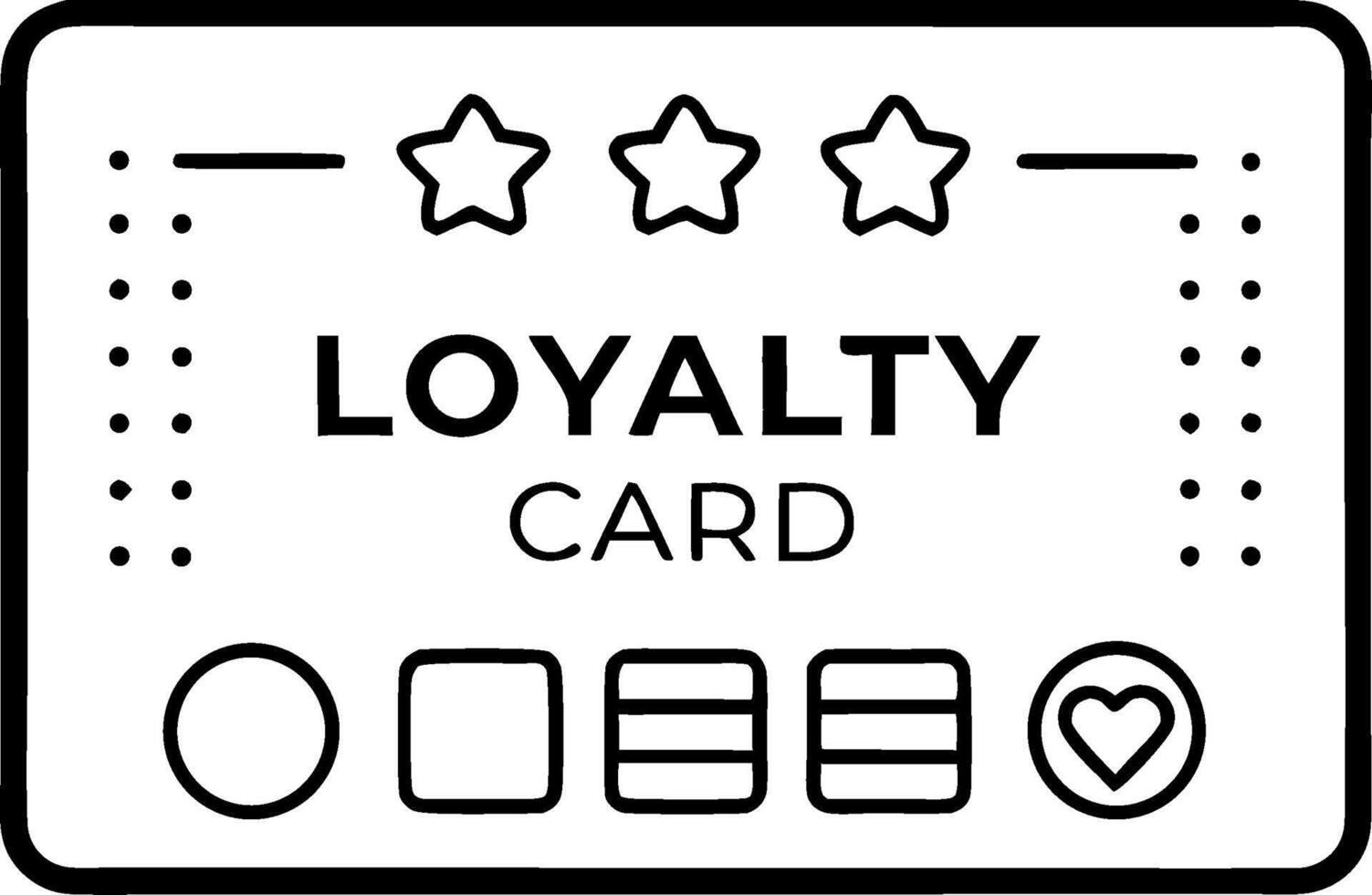 Loyalty Card Design Featuring Stars Badges and Reward Symbols for Customer Engagement vector