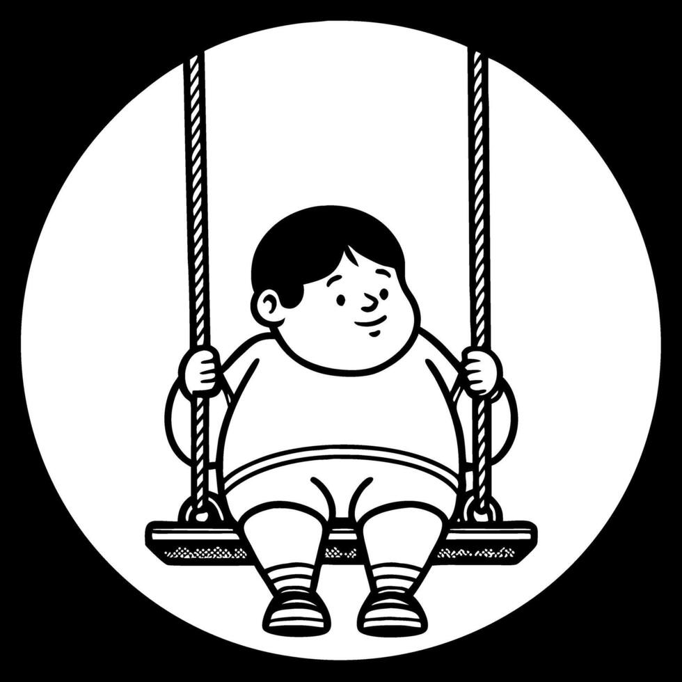 Happy Child Swinging Illustration Perfect for Childrens Decor and Fun Project Designs vector