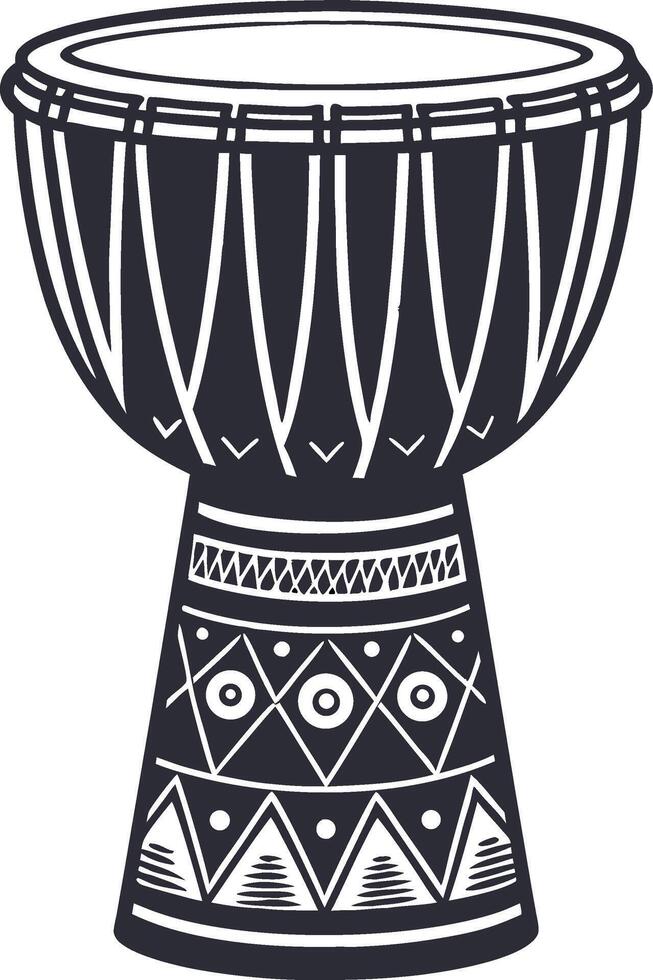 Handcrafted African Drum Illustration for Music Branding and Art Projects vector