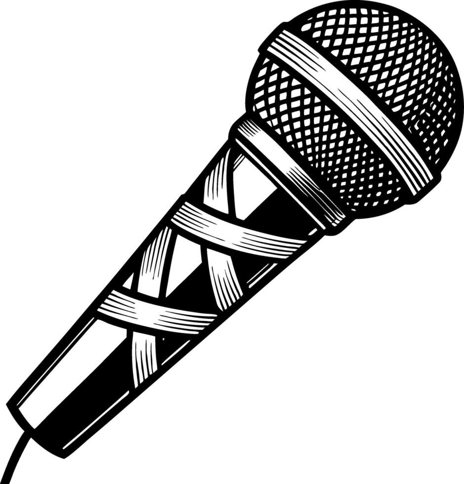 Vintage Microphone Illustration for Music Themes and Creative Projects vector