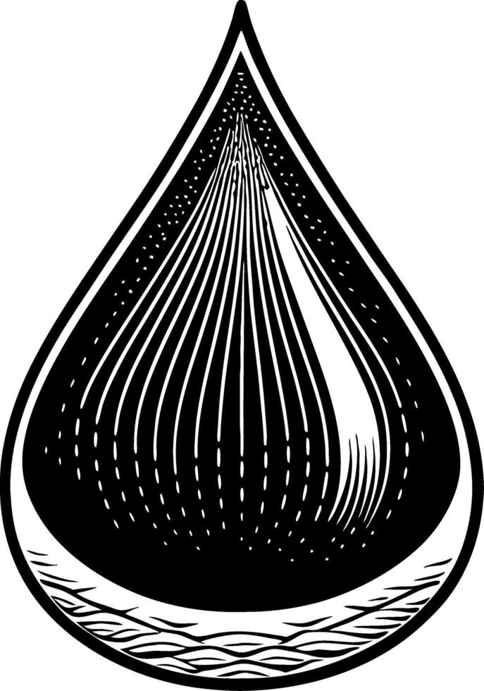 Elegant Black and White Water Drop Design for T-Shirt Print and Tattoo Art vector