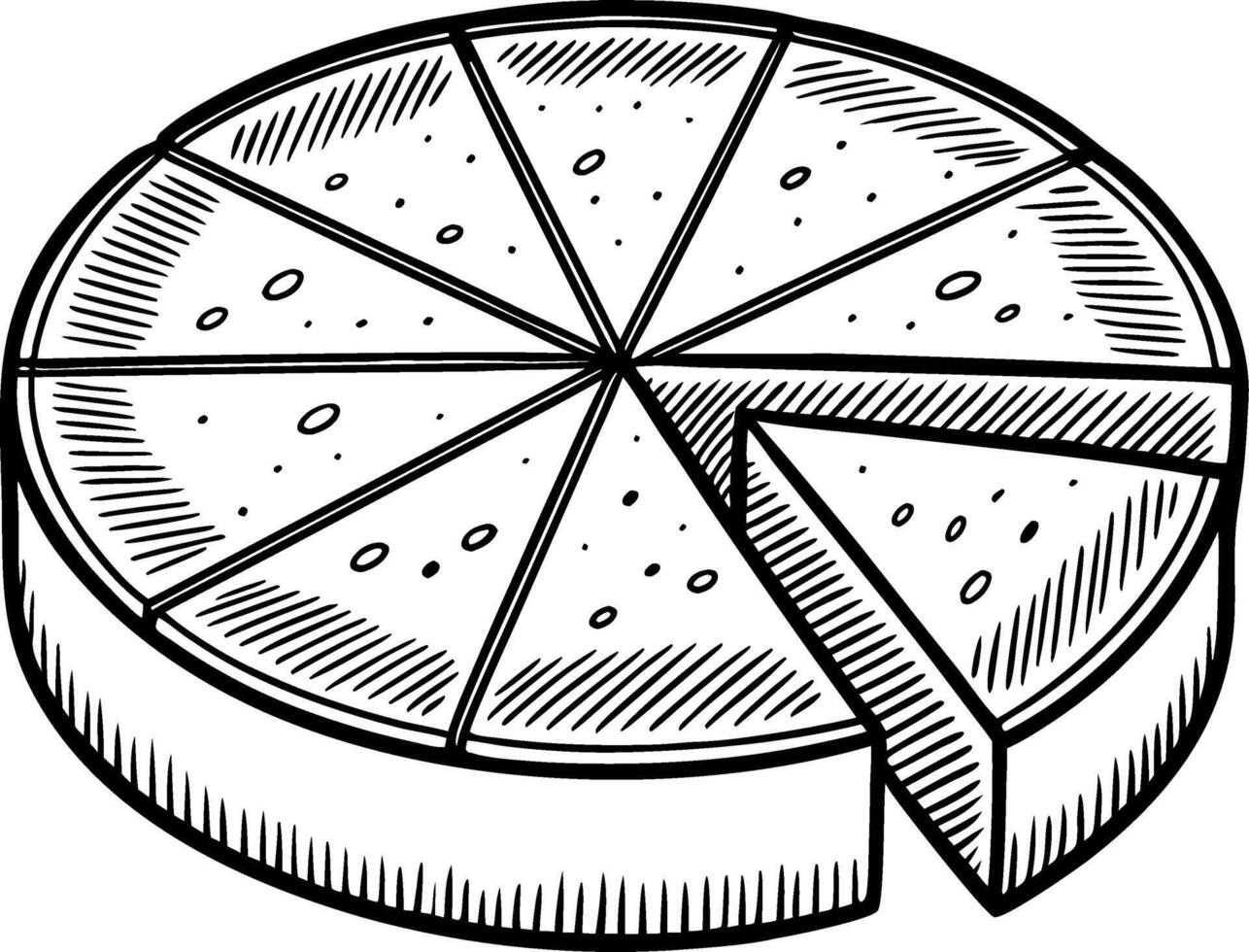Detailed Illustration of Sliced Cake for Culinary Crafts and Recipe Design vector