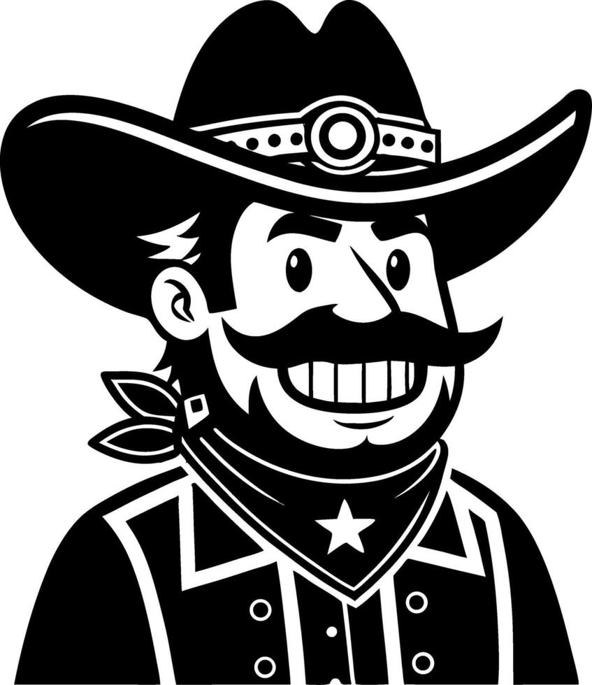 Charismatic Cowboy Character with Hat and Bandana for Western-Themed Designs vector