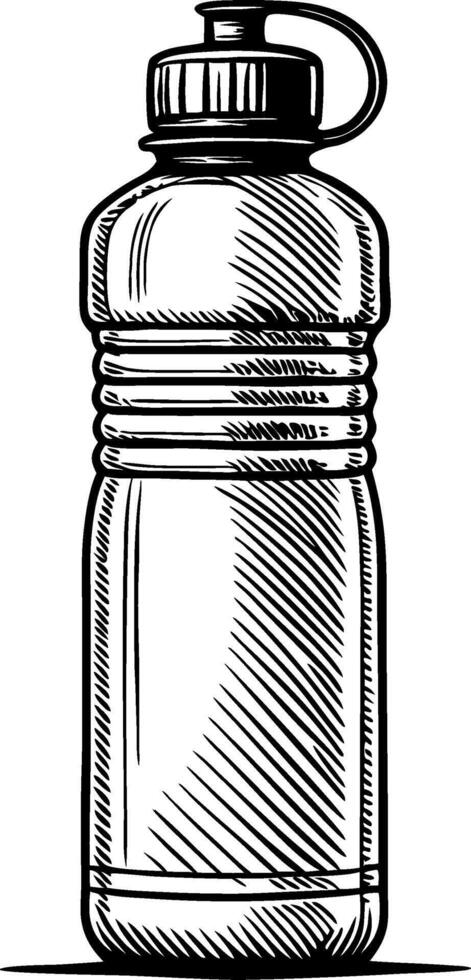 Detailed Hand-Drawn Water Bottle Illustration for Eco-Friendly Designs and Branding vector