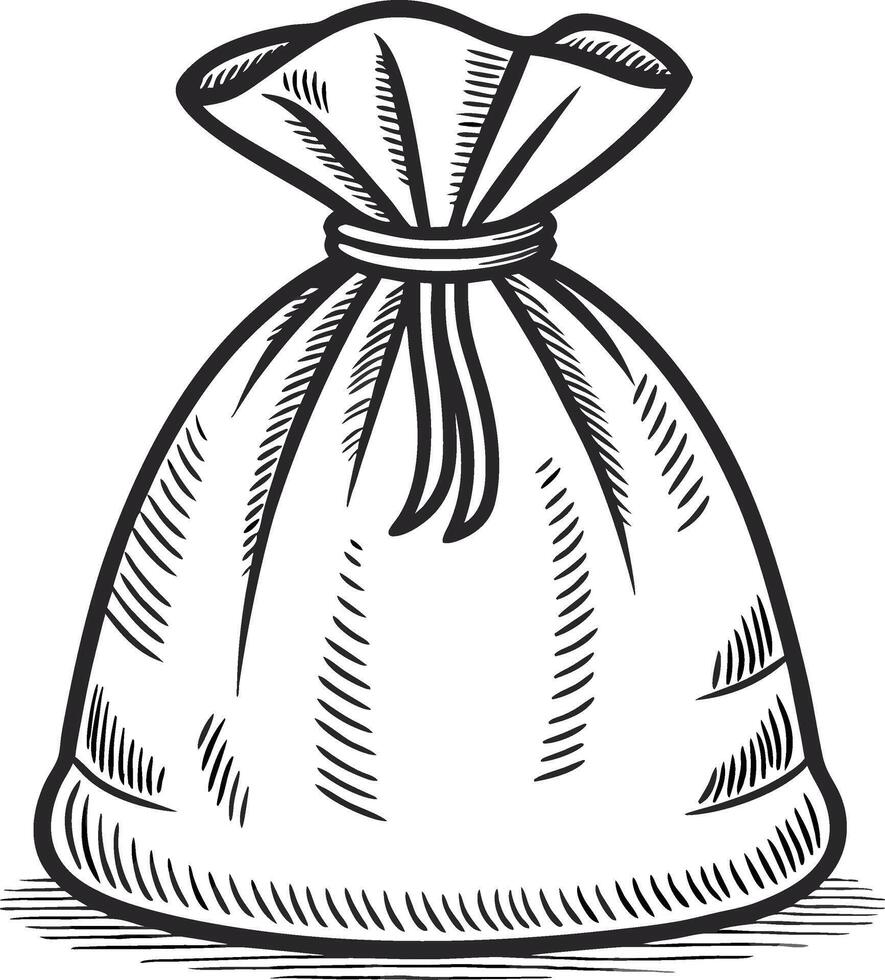 Illustration of a Tied Cloth Bag for Storage and Decoration in Various Applications vector