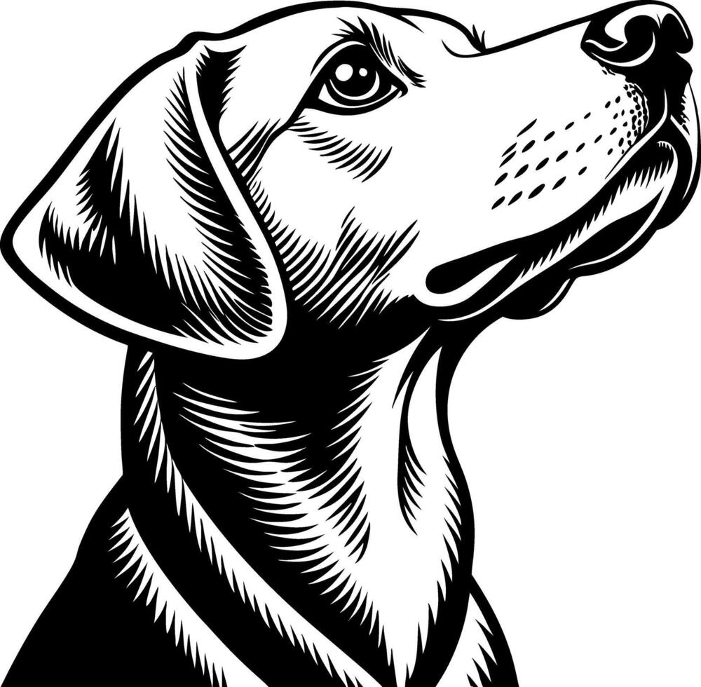 Elegant Headshot Illustration of a Dog Ideal for Tattoos and Pet Lover Merchandise vector