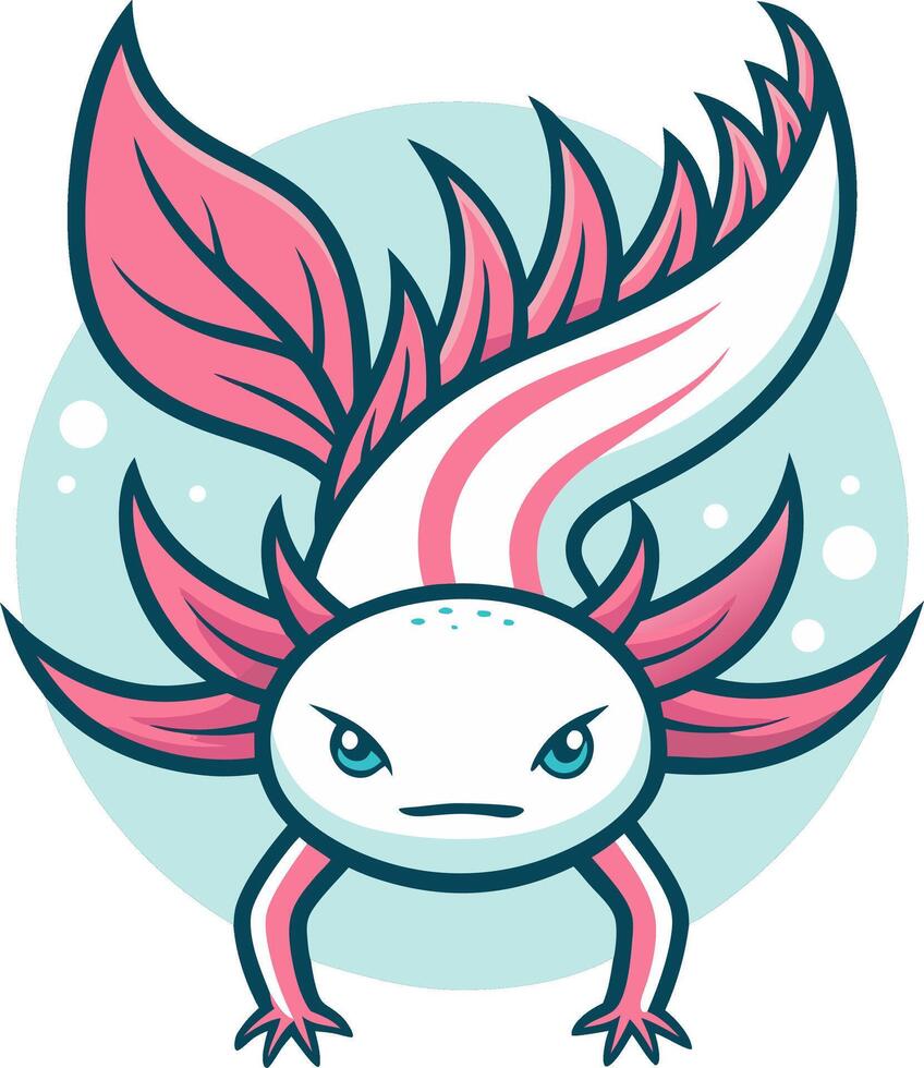 Colorful Cartoon Axolotl Character Design for Kids Art Projects and Fun Illustrations vector